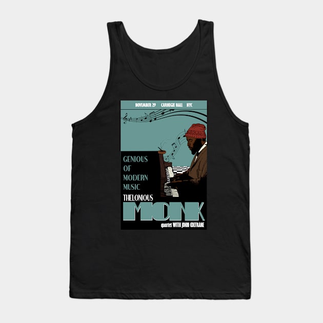 Thelonious Monk Jazz Poster Tank Top by Seiglan